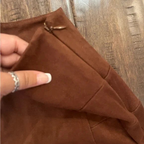 Sundance Luxe Dream Soft Faux Suede Leggings Pants Brown size 8 - Picture 6 of 9